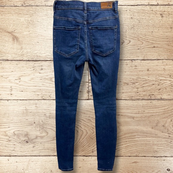 EXPRESS Womens Perfect Legging‎ High Rise Distress Blue Denim Jeans Size 0 - Picture 5 of 9